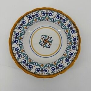 Williams Sonoma Savona Portugal 10.5" Pasta Bowl Floral Blue Yellow